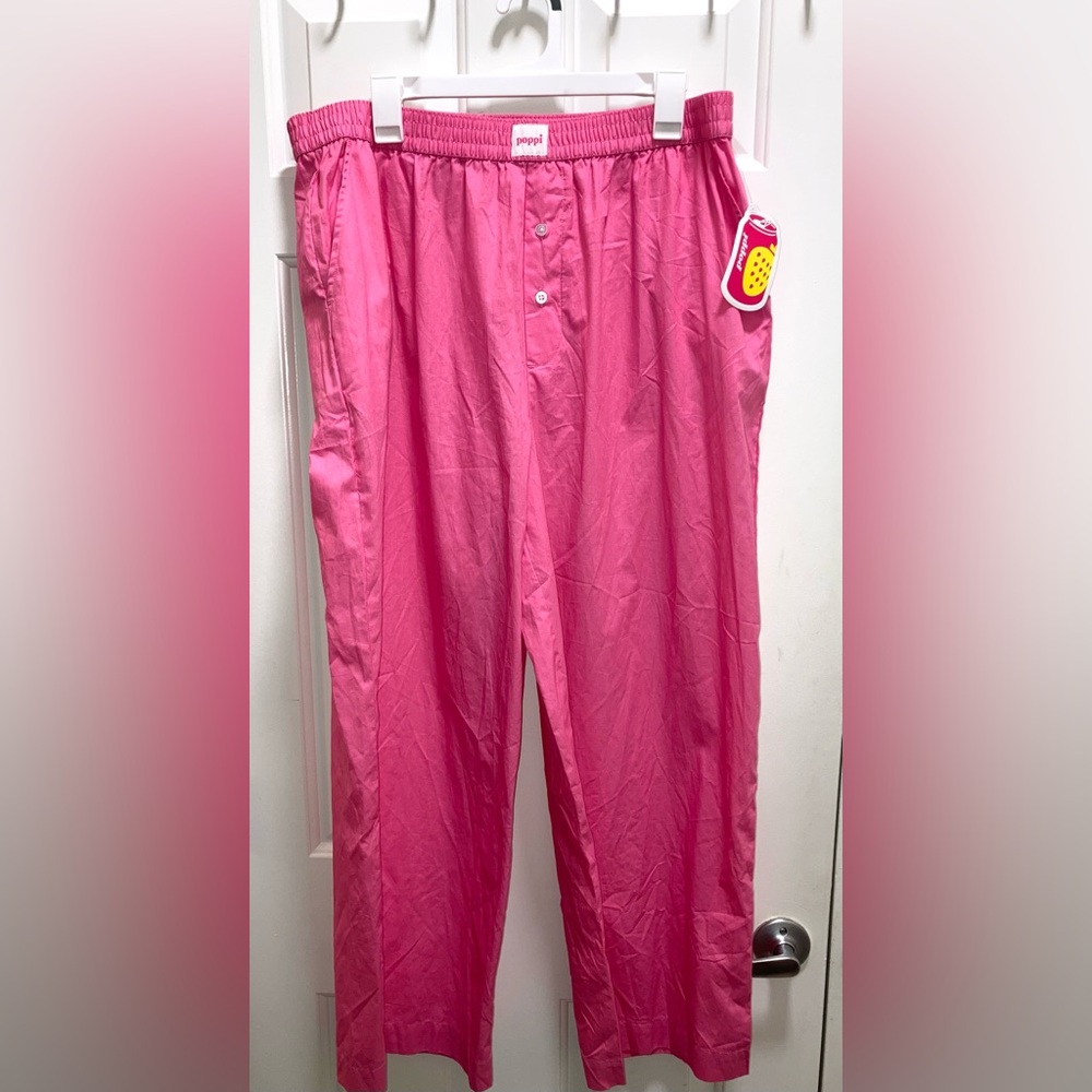 Poppi Womens hot pink pajama bottoms Size XL new